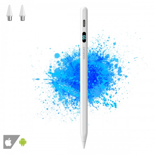 YOUKUKE K12 Universal Active Stylus Pen Pencil for iPad / iPhone / Android Devices with Digital Power Display LED Screen