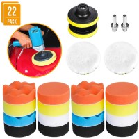 YOUKUKE 3-Inch 22Pcs Polishing Sponge Car Set for Car Polishing Attachment