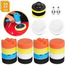 YOUKUKE 3-Inch 22Pcs Polishing Sponge Car Set for Car Polishing Attachment