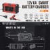 YOUKUKE 12V/6A Car Battery Charger with Dynamic LED Display