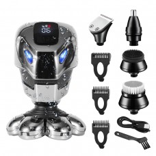 YOUKUKE 7 in 1 Mens Electric Shaver 7 Head Razor Bald Hair Trimmer Beard Remover with LCD