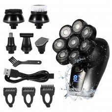 YOUKUKE 6in1 Grooming Kit Mens Cordless LED Bald Head Shaver 8-Head Electric Shaver 