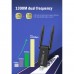 YOUKUKE 2in1 Wireless USB 3.0 WiFi Adapter 1300Mbps 2.4G/5.8G Bluetooth 5.0 5Dbi Antenna