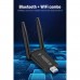 YOUKUKE 2in1 Wireless USB 3.0 WiFi Adapter 1300Mbps 2.4G/5.8G Bluetooth 5.0 5Dbi Antenna