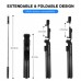 YOUKUKE Bluetooth Selfie Stick Selfistick Tripod Extendable 1m with Remote Shutter Fill-Light LED