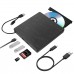 YOUKUKE External CD DVD Drive Type-C USB 3.0 with SD TF Card Reader & USB-Stick Port