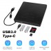 YOUKUKE External CD DVD Drive Type-C USB 3.0 with SD TF Card Reader & USB-Stick Port