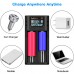 YOUKUKE 2-Slot LCD Display Battery Charger for Lithium/AAA/AA Rechargeable Batteries 