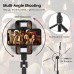 YOUKUKE 43" Extended Selfie Stick Selfistick Tripod with Bluetooth Remote and Dual LED Fill Light