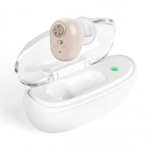 YOUKUKE Rechargeable ITE Hearing Aids Device Elderly Sound Amplifier Deafness with Case