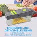 YOUKUKE 14in1 Vegetable Chopper Veggie Slicer Cutter Grater Dicer with Drain Basket Container