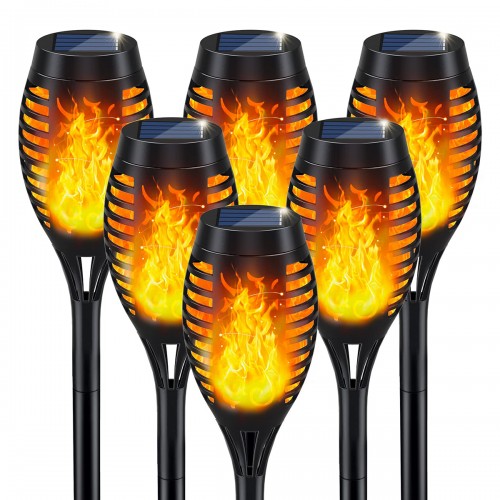 YOUKUKE Solar Flickering Dancing Flame Lights Waterproof Outdoor Garden Decorative (6-Pack)