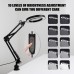 YOUKUKE Flexible Arm Desk Lamp LED Ring Dimmable Light for Reading with Metal Clamp Black