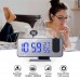 YOUKUKE LED Digital Alarm Clock Radio Projection with Temperature and Humidity Mirror Clock 