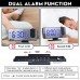 YOUKUKE LED Digital Alarm Clock Radio Projection with Temperature and Humidity Mirror Clock 