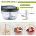 YOUKUKE Portable Kitchen Manual Food Processor Vegetable Chopper 520ml 3 Blades