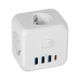 YOUKUKE 7in1 3-Way 4000W/16A Multi Plug Extension EU Cube Wall Socket Plug Adapter