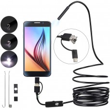 YOUKUKE 3in1 Endoscope Inspection Camera HD  for Android Phone Tablet PC Computer (5m Cable)