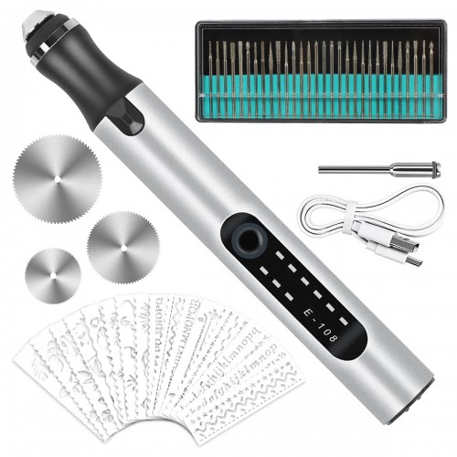 YOUKUKE Electric Engraving Pen Tool Kit USB Rechargeable