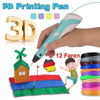 YOUKUKE 3D Printing Pen Drawing Pen Set with LCD + 12 Colors x 3m PLA Filaments